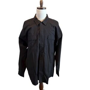 First Tactical Mens V2 BDU Long Sleeve Shirt 111008 Velocity Black Size 3XL Tall